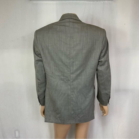 Yves Saint Laurent Vintage Gray Beige Wool 3 Button Front Blazer Coat Suit 54 - Picture 4 of 15